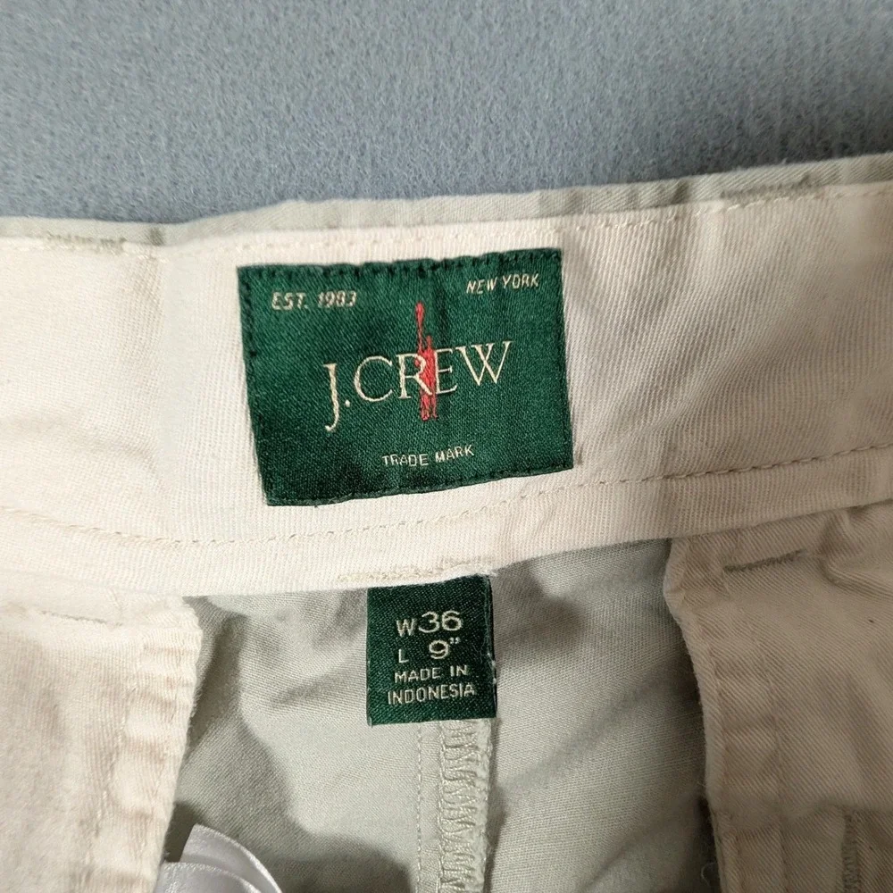 J. Crew Chino Shorts Mens 36 Beige Khaki‎ 9 Inch Inseam Stretch Cotton